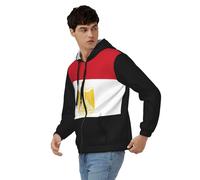 Sweat Décontracté Zippé À Capuche Egypte Drapeau National Sweat Zippé Haut Unisexe pour Hommes Et Femmes Et Sweats Zippés Style Classique du Royaume-Uni Sweats De Travail