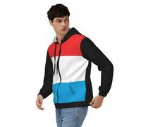 Sweat Décontracté Zippé À Capuche Luxembourg Drapeau National Sweat Zippé Haut Unisexe pour Hommes Et Femmes Et Sweats Zippés Style Classique du Royaume-Uni Sweats De Travail