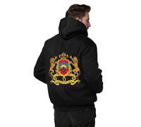 Sweat Décontracté Zippé À Capuche Royaume Du Maroc Emblème National Veste Polaire Sweat Zippé Haut Unisexe Pour Hommes Et Femmes Et Sweats Zippés Style Classique Du Royaume-Uni Sweats De Travail
