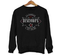 Sweat - Deschamps - La famille c'est sacré - Unisexe - Manches longues - Noir S