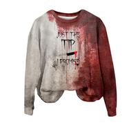 Sweat d'Halloween « I'M Ok Its Not My Blood Shirt » pour femme - Costumes d'Halloween effrayants - Pull à manches longues - Vêtements tendance, Z015 Rouge -8, XXL