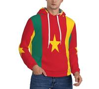 Sweat d'hiver pour Homme À Capuche avec Imprimé Cameroun Drapeau Windproof Respirant pour Temps Froid Poche Pratique Vêtement Sportif Essentiel Très Confortable
