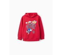Sweat en coton à capuche sonic rouge 3/4A