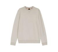 Sweat en coton beige coupe ajustée pourvu d'un col rond côtelé XL