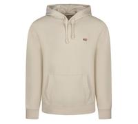 Sweat en coton beige uni avec une coupe droite et un col à capuche XL