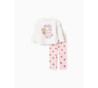 Sweat en coton peigné peppa pig + legging rose clair 12/18M(74/81)