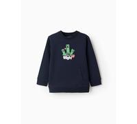 Sweat en coton polyester peigné minecraft bleu foncé 3/4A