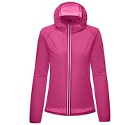 Sweat en polaire pour femme - Haut chaud unisexe - Léger et imperméable - Coupe-vent - Haut fin à manches longues - Coupe-vent - Manteau solide pour cadeaux de Noël quotidiens, rose vif, L