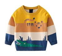 Sweat Enfant Fille,Pull en Tricot pour bébé garçon en Bas âge Manteau Garçons Hiver Chaud Longue (Yellow, 6-7 Years)