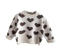 Sweat Enfant,Pull d'hiver de Style étranger pour Filles, Version coréenne, Nouveau Haut Chaud en Tricot épais pour bébé mâle 2024 Manteau Longue Garçons Hiver (Beige, 12-18 Months)