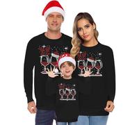 Sweat Famille Noel Manches Longues, Pull Noel Enfant Imprimé Col Rond Pull Noel Garçon Hiver Chaud Tops Christmas Sweatshirt Famille Pulls De Noël Sweat Familles Pulls pour Enfants Drole Fête