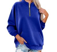 Sweat Femme 1/4 Zippé Chic Et Élégant Manches Longues Sweats Sans Capuche Rétro Imprimé Sweatshirts Grande Taille Sport Haut Tops Automne Hiver Tendance Sweat-Shirt Décontracté Vêtements Streetwear