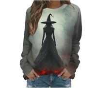 Sweat Femme À Capuche Halloween Veste Ete Sweatshirt Chic Élégant Hoodie avec Poche Super Soft Touch Pulls, Gilets Et Sweats Vêtements Vetement Grande Taille Pull a Costume Grey-2 L