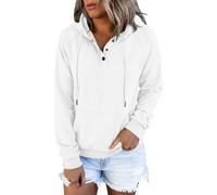 Sweat Femme À Capuche Sweatshirt Coton À Manches Longues Poches avec Cordon De Serrage Sweats Mode Lâche Décontracté Hoodies Hauts Grande Tailles Sportswear Running Jogging Randonnée