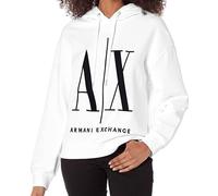 Sweat Femme Armani AX À Capuche Coton Maxi Logo Mode 8NYM52 1000 Blanc