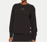 Sweat Femme Armani AX Col Rond Coton Logo Mode 6DYM50 1200 Noir