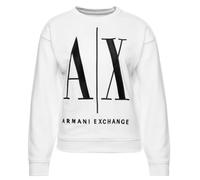 Sweat Femme Armani AX Col Rond Coton Maxi Logo Mode 8NYM02 1000 Blanc