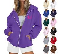 Sweat Femme Capuche Oversize, 2025 Veste Femme Mi Saison Chic, Sweat Octobre Rose Imprimé Ruban Rose Cancer Du Sein Sweatshirt Avec Zippé Hoodie Leger Ample Manteau Nouveau Personnalisé Veste