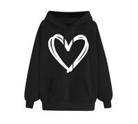Sweat Femme Capuche Oversize Hoodie Manches Longues Imprimé Amour Pull Leger Sweatshirt Chaud Chic Élégant Streetwear Y2k Sweatshirts Sweats Vetement Femmes Automne Grande Taille Sweet Plaid Pas Cher
