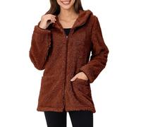 Sweat Femme Capuche Zippé Manteau Veste en Peluche Parka Fausse Manches Longues Sweat à Capuche Chaud Veste Polaire Teddy-Polaire Plush Fleece Jacket Cardigan Outerwear Pas Cher