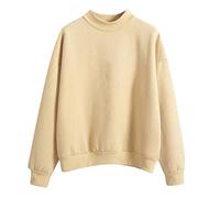 Sweat Femme Chaud Col Rond Pull Sweatshirt Manches Longues Thermique Automne Hiver Décontracté Sport Couleur Unie Sweat-Shirt