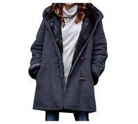 Sweat Femme Chaud Polaire Hiver Veste Longue avec Capuche Laine Casual Blouson Adulte Mes Commandes Outdoor Classique Veste en Peluche Jacket Pas Cher Noel Cadeau pour Femme Marine XL
