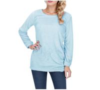 Sweat Femme Chic Et Elegant,and Winter Fashionable Women's Solid Color Round Neck Comfortable Long Sleeved Warm Sweater