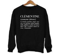 Sweat Femme - Clémentine - Noir - Manches longues - Col classique S