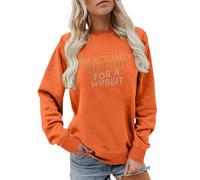 Sweat Femme Col Rond Manches Longues, Sweatshirts Coupe Décontractée | Pull Oversize, Style Casual | Imprimé Texte Humour "I'm Actually Quite Tall For A Hobbit", pour Quotidien, Week-End, Sortie