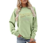 Sweat Femme Col Rond Manches Longues, Sweatshirts Coupe Décontractée | Pull Oversize, Style Casual | Imprimé Texte Humour "I'm Actually Quite Tall For A Hobbit", pour Quotidien, Week-End, Sortie