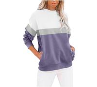 Sweat Femme Coton Sans Capuche Pullover Manches Longues Hoodie Pull Leger Sweatshirt Chaud Chic Élégant Streetwear Y2k Sweatshirts Sweats Vetement Femmes Automne Sport Grande Taille Sweet Plaid