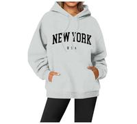 Sweat Femme, Nouveau Pull à Capuche à Manches Longues et col Rond pour Femme avec Lettres imprimées