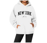 Sweat Femme, Nouveau Pull à Capuche à Manches Longues et col Rond pour Femme avec Lettres imprimées