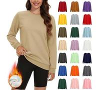 Sweat Femme Oversize Long Sans Capuche Sweatshirt Femme Oversize Couleur Unie Sweats Décontractés Sweatshirt Coton Loungewear Confortable Hauts Maison Tops Simple Tunique Ajustée Top Leger Haut