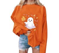 Sweat Femme Oversize Long Sweat sans Capuche - Pull Halloween Mode Col Rond Imprimé à Manches Longues DéContractéS VêTements De Tous Les Jours Doux Et Confortables