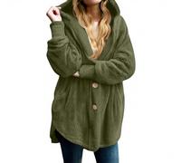 Sweat Femme Pilou Sweat Blouson Cintré Chic Impermeable Carreaux Mode Hiver 2025 Chaud Polaire Sport Chaude Manteau Mouton Hiver Veste D Interieur Femme Polaire Chaude sans Capuche Vert Armée M