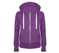 Sweat Femme Polaire Veste à Capuche ZippéE Sweat-Shirt Confortable Pas Cher Manche Longue Hoodie Slim Fit Jacket Coat Couleur Unie Blouson avec Poche Et Cordon De Serrage d'hiver Chaud Outwear