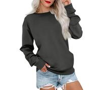 Sweat Femme Sans Capuche À Manches Longues Col Rond Sweats Décontracté Y127K Pull Tops Automne Hiver Basique Sport Pullover Surdimensionné Sweatshirts Pour Femme Grande Taille Ample Sweat-Shirt
