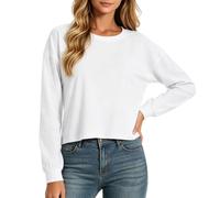Sweat Femme sans Capuche Confortable, Women's Modern Long Sleeve Crewneck Sweatshirt - Classic Solid Color Casual Hoodie替换款