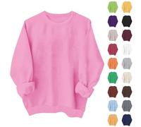 Sweat Femme Sans Capuche Coton - Manteau Court Col Rond Sweats Manche Longue Sweatshirt Couleur Unie Manteau Décontractés Manteaux Polyvalent Vêtements Sous Loungewear Mi Saison Sweat Leger Haut