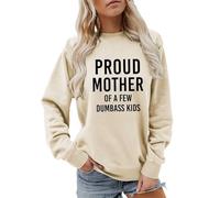 Sweat Femme sans Capuche Fashion, Pull Ras du Cou décontracté à imprimé Graphique pour Maman de Plusieurs Enfants, for Life Apparel