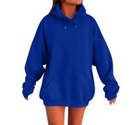 Sweat Femme sans Capuche Pull Elegant Roulé Sherpa Stitch Élégant Dentelle Veste Polaire Sweatshirt Cachemire pour Long Marin Couple Large Fete Sportswear Sweet Femme Bleu XXL