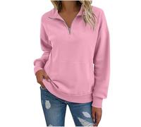 Sweat Femme sans Capuche Zippé Oversized Sweats Femmes Chaud Manches Longues Automne Sweatshirt Pulls Leger Chic et Elegant Manteau Temps Libre Sport Outdoor Streetwear Y2k Veste Grande Taille