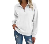 Sweat Femme sans Capuche Zippé Oversized Sweats Femmes Chaud Manches Longues Automne Sweatshirt Pulls Leger Chic et Elegant Manteau Temps Libre Sport Outdoor Streetwear Y2k Veste Grande Taille