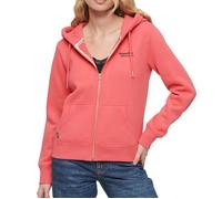 Superdry Essential Logo Zip Hoodie Sweat-Shirt À Capuche Sport, Camping Pink, 36 Femme