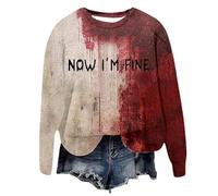 Sweat Femme Sweat-Shirt Halloween Manches Longues Pull À Capuche Femmes Toile D'araignée Chic Élégant Hoodie Avec Poche Super Soft Touch Sweats Vetement Grande Taille Veste Fantaisie 5-Brick Rouge XXL