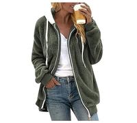 Sweat Femme Veste Sweat Fete Manche Stitch Maille Adulte Pull Personnalisable Polaire Chaude du Christmas Ado Élégant Noël Capuche sous Pull Gris Femme Vert Armée L