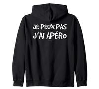 Sweat Femme Zippé Avec Capuche Alcool Humour - J'ai Apéro Sweat à Capuche