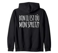 Sweat Femme Zippé Avec Capuche Alcool Il Est Où Mon Spritz Sweat à Capuche