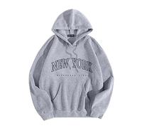 Sweat femmeHoodie à Capuche Graphique Floral Rose pour Femme - Style Urbain Japonais Tendance et Streetwear pour Un Daily Wear Polyvalent (Grey, L)
